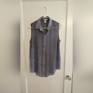 Button down tank top blouse